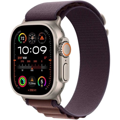 Apple Watch Ultra 2 GPS + Cellular 49mm Titanium Case with Indigo Alpine Loop - Medium (MRET3)
