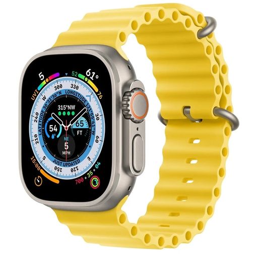 Б/У Apple Watch Ultra GPS + Cellular 49mm Titanium Case with Yellow Ocean Band (MNH93/MNHG3)