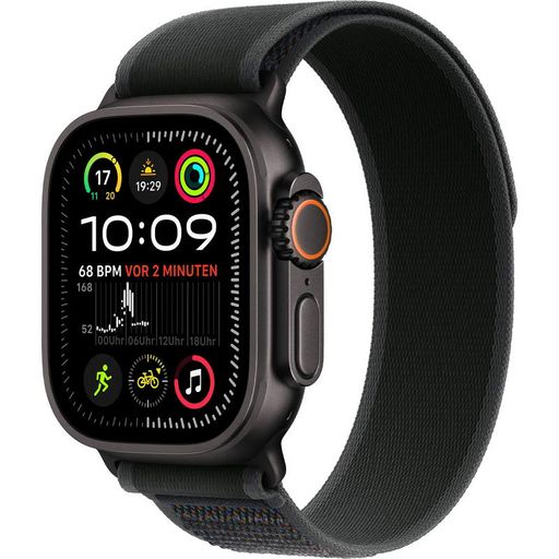 Apple Watch Ultra 2 2024 GPS + Cellular 49mm Black Titanium Case with Black Trail Loop - M/L (MX4V3)