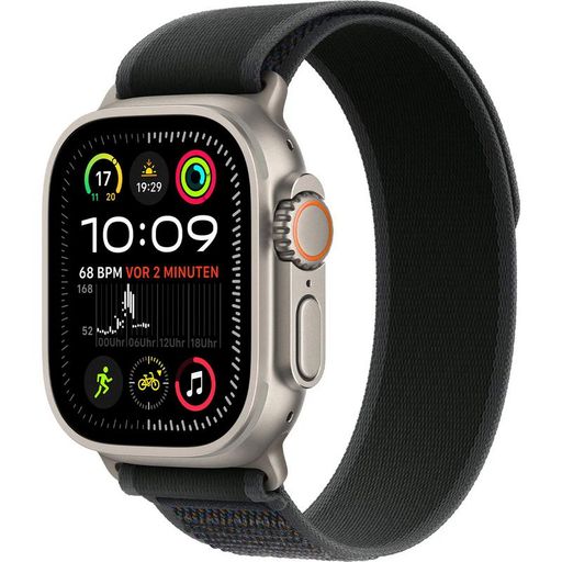 Apple Watch Ultra 2 2024 GPS + Cellular 49mm Natural Titanium Case with Black Trail Loop - M/L (MYT73+MXTR3)
