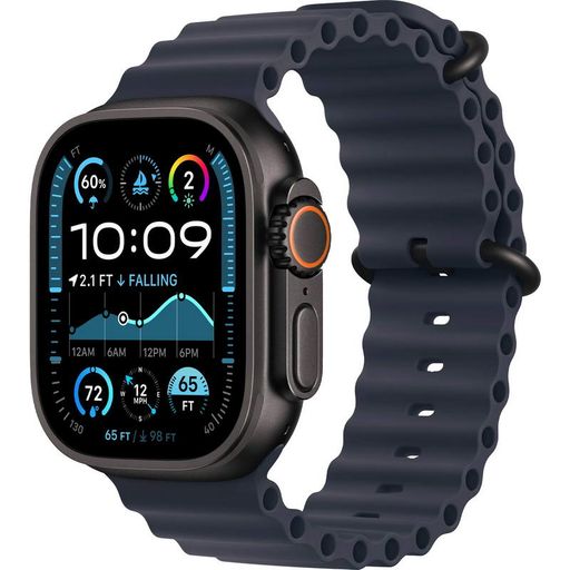 Apple Watch Ultra 2 2024 GPS + Cellular 49mm Black Titanium Case with Navy Ocean Band (MYTC3+MYPA3)