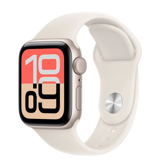 Apple Watch SE 3 GPS + Cellular 40mm Starlight Aluminum Case with Starlight Sport Band - S/M (MEP64)