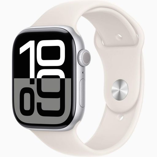 Смарт-годинник Apple Watch Series 10 GPS 46mm Silver Aluminum Case w. Starlight Sport Band - M/L (MWX03+MXM73)