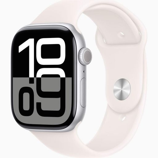 Смарт-годинник Apple Watch Series 10 GPS 46mm Silver Aluminum Case w. Light Blush Sport Band - M/L (MWX03+MXM93)