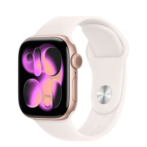 Apple Watch Series 11 GPS + Cellular 42mm Rose Gold Aluminum Case with Light Blush Sport Band - M/L (MF8F4)