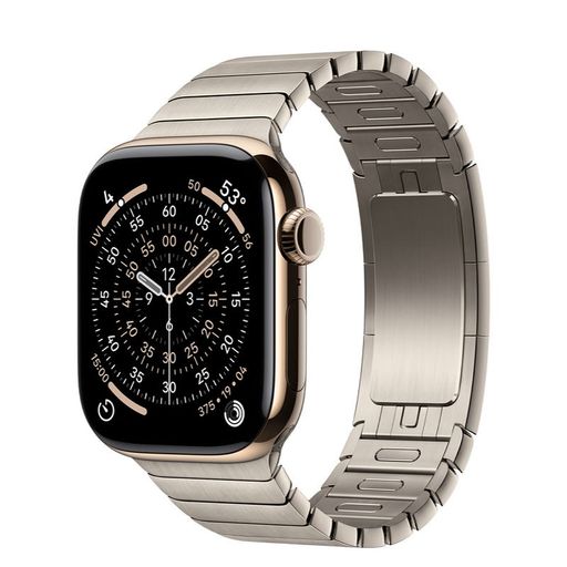 Apple Watch Series 11 GPS + Cellular 42mm Gold Titanium Case with Natural Link Bracelet (MF9M4+MXMA3)