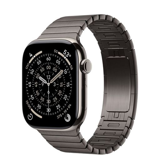Apple Watch Series 11 GPS + Cellular 46mm Natural Titanium Case with Slate Link Bracelet (MFAY4+MXMK3)