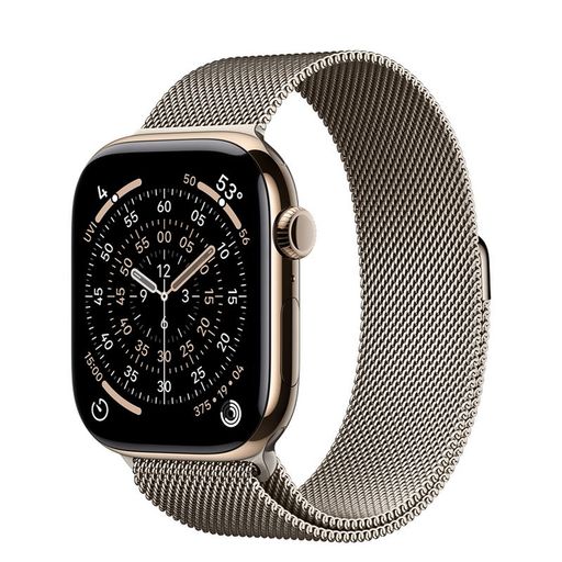 Apple Watch Series 11 GPS + Cellular 46mm Gold Titanium Case with Natural Milanese Loop - M/L (MFC34+MGJ34)