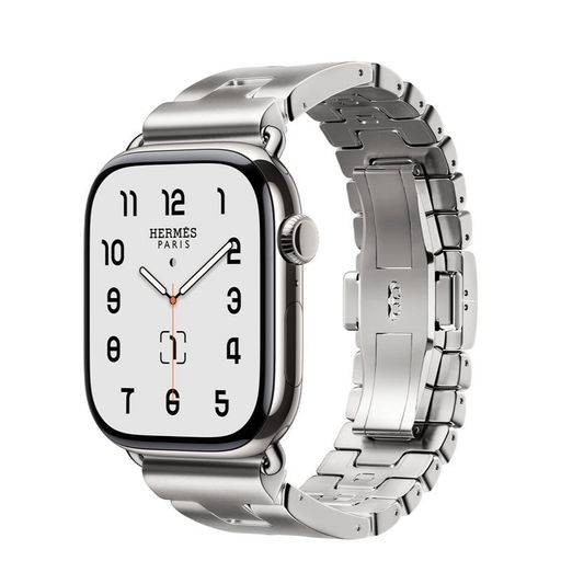 Apple Watch Hermès Series 11 GPS + Cellular 46mm Silver Titanium Case with Satiné Grand H - Large (MFC64+MXJY3)