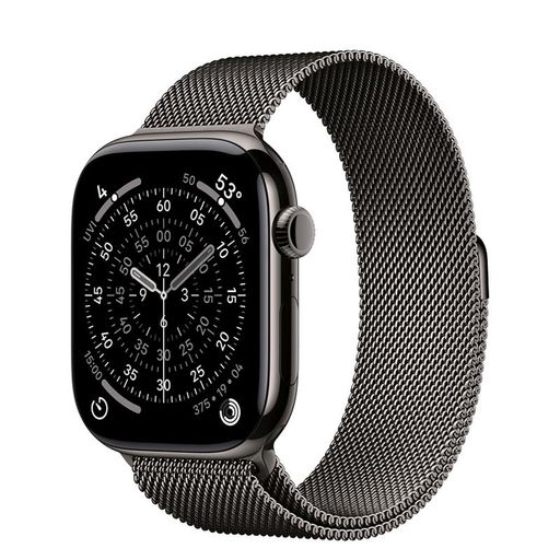 Apple Watch Series 11 GPS + Cellular 46mm Slate Titanium Case with Slate Milanese Loop - S/M (MFD34)