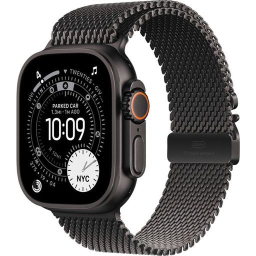 Apple Watch Ultra 3 GPS + Cellular 49mm Black Titanium Case with Black Titanium Milanese Loop - Medium (MF1Q4)
