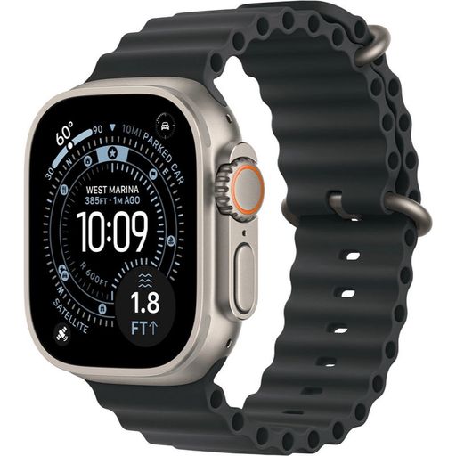 Apple Watch Ultra 3 GPS + Cellular 49mm Natural Titanium Case with Black Ocean Band (MF1V4+MXTL3)