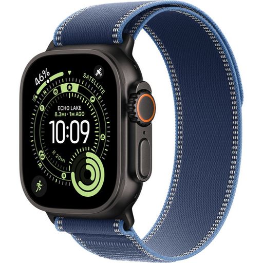 Apple Watch Ultra 3 GPS + Cellular 49mm Black Titanium Case with Blue/Bright Blue Trail Loop - M/L (MF254+MG9R4)