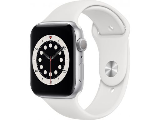 Apple Watch Series 6 GPS + Cellular 44mm Silver Aluminum Case w. White Sport B. (M07F3) Б/У