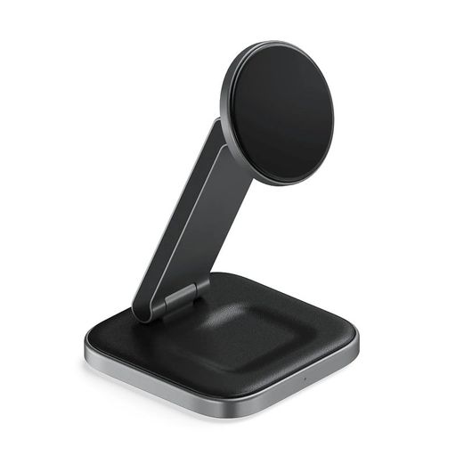 Бездротовий зарядний пристрій Satechi 2-in-1 Foldable Qi2 Wireless Charging Stand Space Gray (ST-Q21FM)