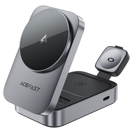 Бездротовий зарядний пристрій Acefast E22 Desktop 3in1 Series - Metal Gray