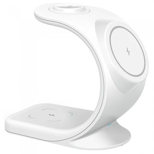 Бездротовий зарядний пристрій T17 3 in 1 RGB Light (White)