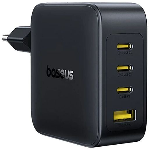 Сетевое зарядное устройство Baseus EnerFill FH11 GaN 140W (3 Type-C+USB) (black) (E0121J00)