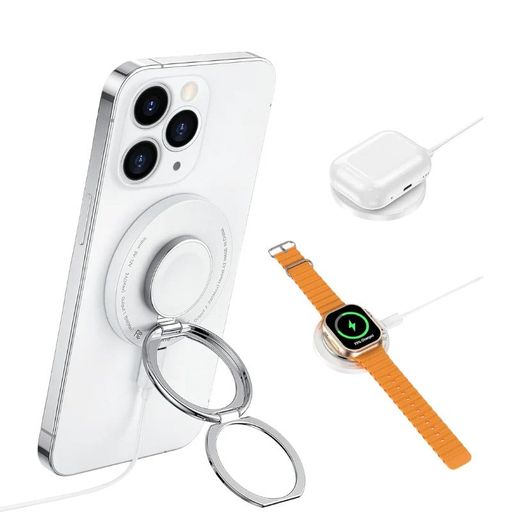Бездротовий зарядний пристрій WIWU Wi-W027 3in1 wireless charger (White)