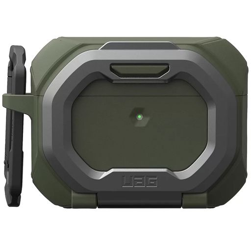 Чохол UAG для AirPods Pro (Gen 3, 2025) with Built-in Phone Stand Monarch Olive Drab/Silver (104131117233)