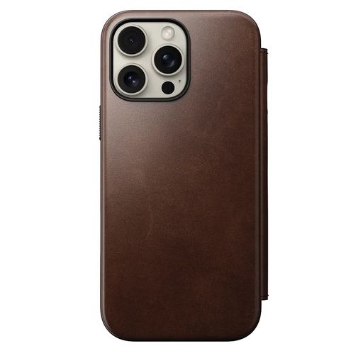Чехол Nomad Modern Leather Case Folio Rustic Brown Horween for iPhone 16 Pro Max (NM01386285)