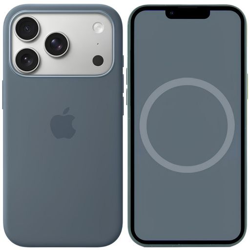 Чохол Silicone Case with MagSafe + Button iPhone 17 Pro Max Anchor blue
