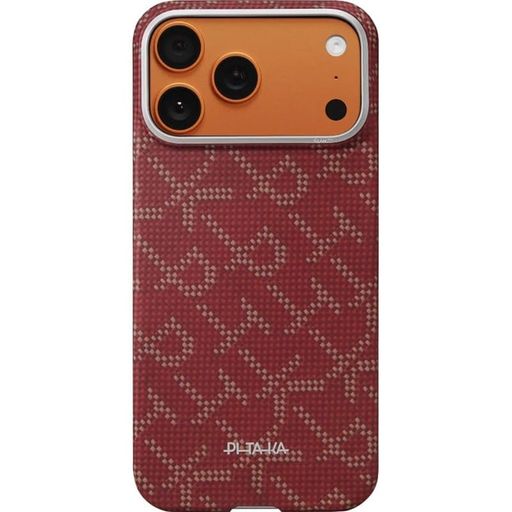 Чохол Pitaka Ultra-Slim Case Monogram Red/Gold for iPhone 17 Pro Max (KI1702PTKP)