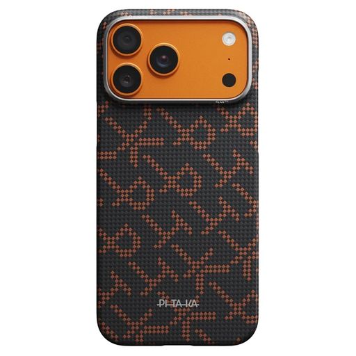 Чохол Pitaka Edge Ultra-Slim Case Monogram Black/Orange for iPhone 17 Pro (KI1704PTK)