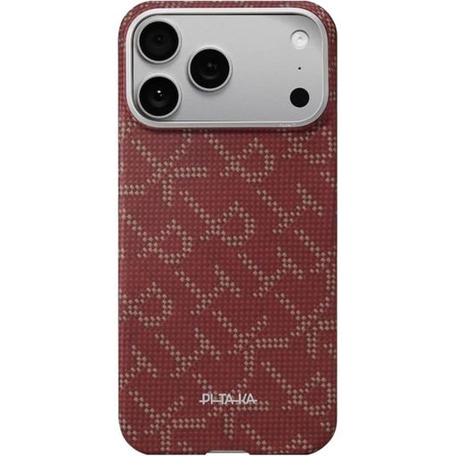 Чохол Pitaka Ultra-Slim Case Monogram Red/Gold for iPhone 17 Pro (KI1702PTK)