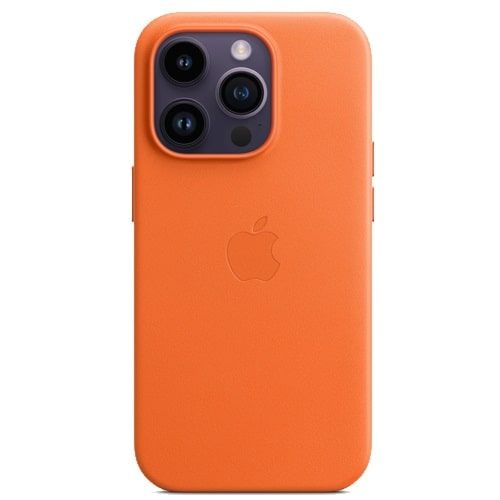 Чехол Leather Case with MagSafe 14 pro Orange