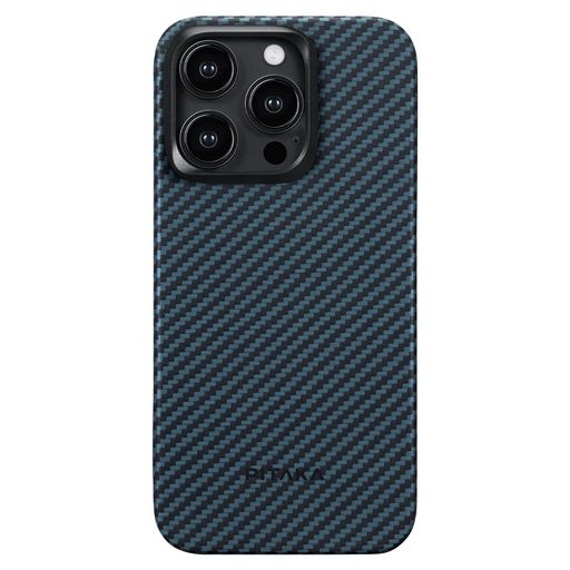 Чохол Pitaka MagEZ Case 4 Twill 1500D Black/Blue for iPhone 15 Pro (KI1508P)