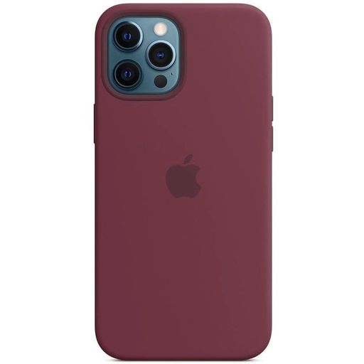 Чохол silicone Case with magsafe iphone 12 Pro Max Plum + стекло в подарок!