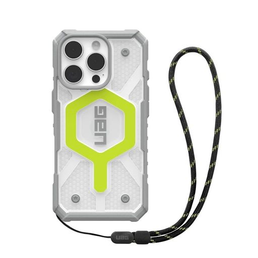 Чохол+ремінець UAG для iPhone 16 Pro, Pathfinder Clear Magsafe, Active Neon Lanyard (1144641bv01)
