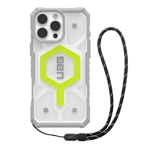 Чохол+ремінець UAG для iPhone 16 Pro Max, Pathfinder Clear Magsafe Bundle, Active Neon Lanyard (1144651bv01)