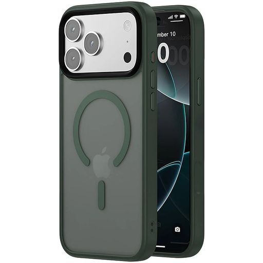 Чохол TPU+PC Metal Buttons with MagSafe iPhone 17 Pro Max (6.9") (Зелений / Dark Green)