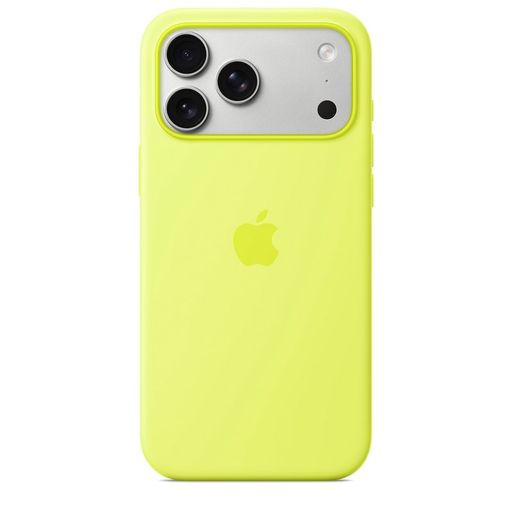 Чохол Silicone Case with MagSafe + Button iPhone 17 Pro Neon yellow