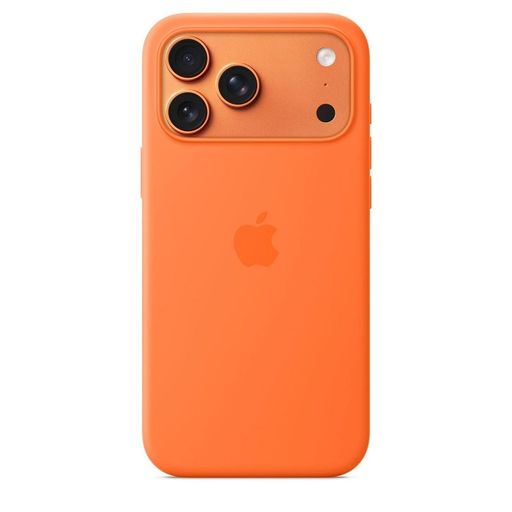 Чохол Silicone Case with MagSafe + Button iPhone 17 Pro Orange