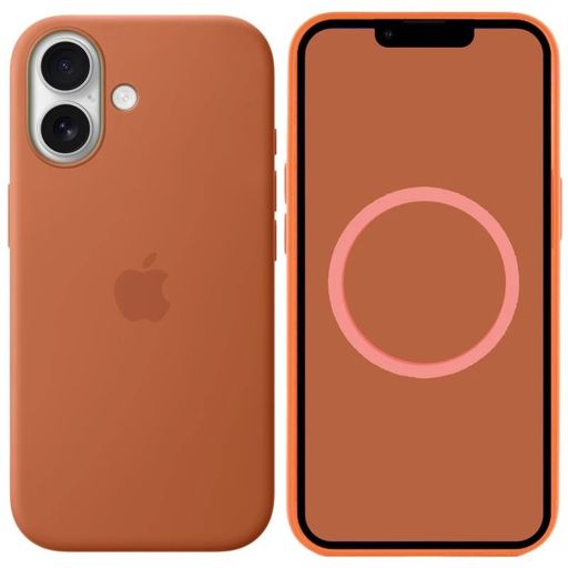 Чохол Silicone Case with MagSafe + Button iPhone 17 Terra cota