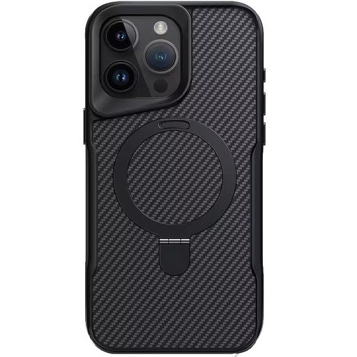 Чохол TPU+PC Metal Buttons with MagSafe iPhone Carbon Ring для Apple iPhone 16 Pro (6.3") (Чорний)