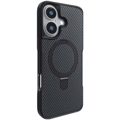 Чохол TPU+PC Metal Buttons with MagSafe iPhone Carbon Ring для Apple iPhone 16 (6.1") (Чорний)