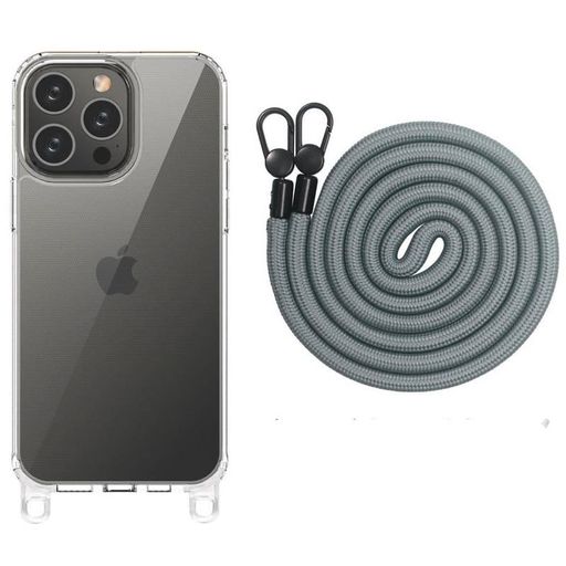 Чохол TPU Transparent with Straps для Apple iPhone 14 Pro (6.1") (Fog)
