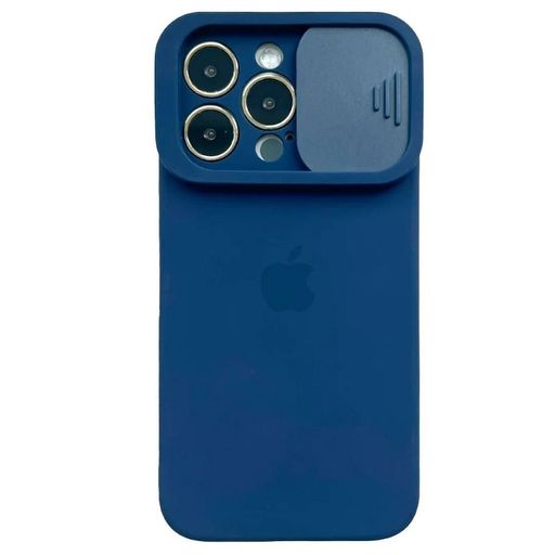 Чехол Silicone with Logo Hide Camera (iPhone 13 Pro, Cobalt Blue)