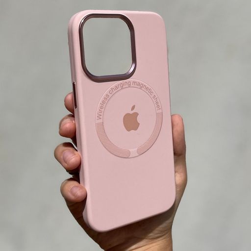Чехол Silicone case Metal Camera with MagSafe (iPhone 13, Pink Sand)