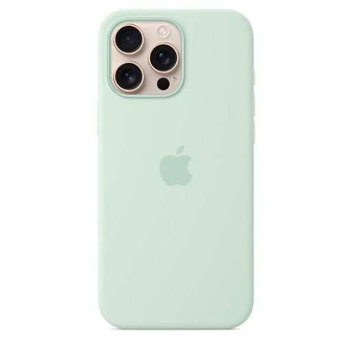 Чехол Silicone Case with MagSafe + Button iPhone 16 Pro Max Aquamarine