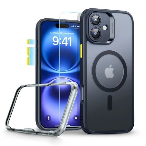 Чохол і скло ESR для iPhone 16 - Classic Pro Set Halolock MagSafe, Frosted Black (4894240221976)