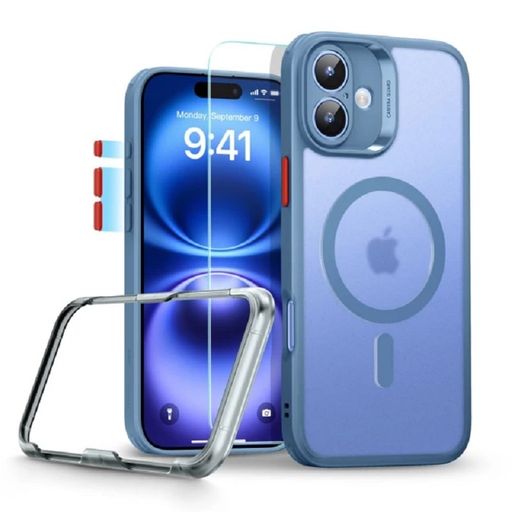 Чохол і скло ESR для iPhone 16 - Classic Pro Set Halolock MagSafe, Frosted Blue (4894240229958)