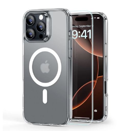 Чехол и стекло ESR для iPhone 16 Pro Max - Classic Hybrid Halolock MagSafe, Frosted Clear (4894240243701)