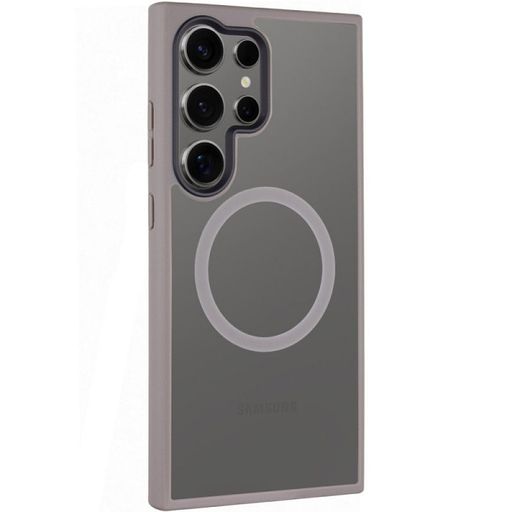 TPU+PC Чехол Metal Buttons with MagSafe Colorful для Samsung Galaxy S25 Ultra (Серый / Grey)