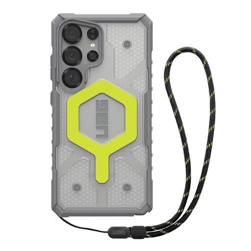 Чохол+ремінець UAG для Samsung Galaxy S25 Ultra, Pathfinder Clear with Magnet Bundle, Active Neon Lanyard (2144831bv01)