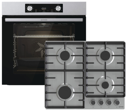 Комплект духова шафа електрична Gorenje BO6735E02X + варильна поверхня газова GORENJE G642ABX